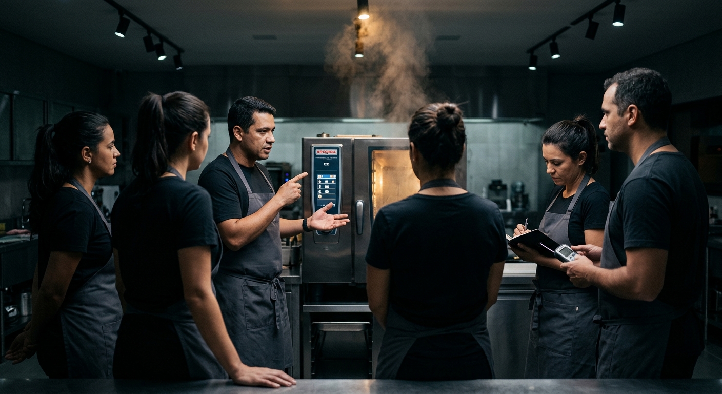 Sessão de treinamento no hub SPSF — chefs em formação
